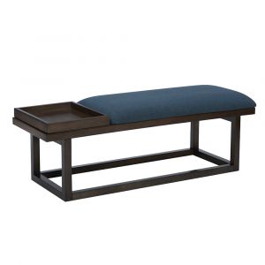 Powell Company - Georgia Bench With Tray Brown/Navy - D1512LS23BRN