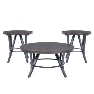 Powell Company - Glenroy 3pc Round Occasional Tables, Charcoal - D1515LA23
