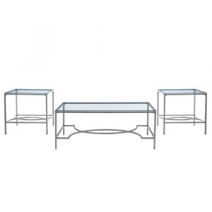Powell Company - Mabel 3pc Metal Occasional Table Set, Grey - D1514LA23