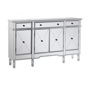 Powell Company - Mirrored 3-Drawer 4-Door Console - 233-695