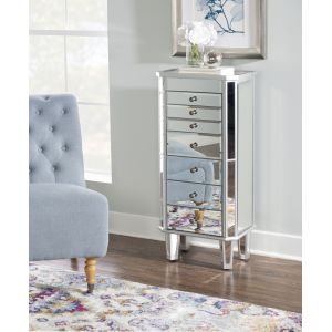 Powell Company - Mirrored Jewelry Armoire With Silver Wood - 233-314
