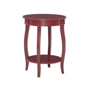 Powell Company - Red Round Table With Shelf - 471-350