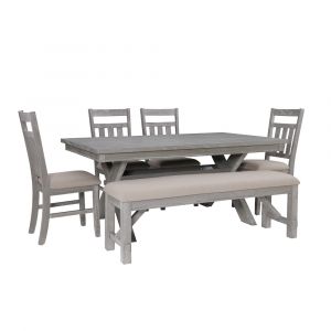Powell Company - Turino Weathered Grey 6Pc Dining Set - 457-417M5