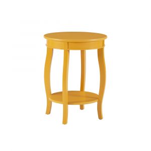 Powell Company - Yellow Round Table With Shelf - 256-350
