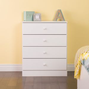 Prepac - Astrid 4 Drawer Dresser In White - WDBR-0401-1