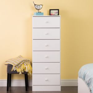 Prepac - Astrid 6 Drawer Tall Chest In White - WDBH-0401-1