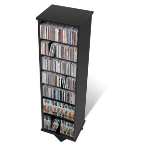 Prepac - Black 2 - sided Spinning Multimedia (DVD,CD,Games) Storage Tower - BMS-0525