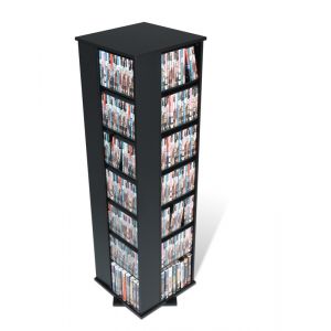 Prepac - Black 4 - Sided Large Spinning Multimedia (DVD,CD,Games) Storage Tower - BMS-1060-K