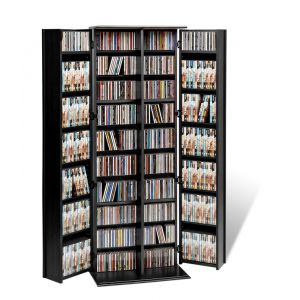 Prepac - Black Grande Locking Media Storage Cabinet with Shaker Doors - BLS-0448-K