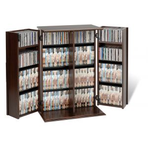Prepac - Espresso Small Locking Media Storage Cabinet with Shaker Doors - ELS-0192