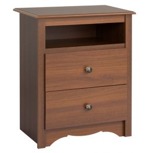 Prepac - Monterey Cherry 2 - Drawer Tall Night Stand with Open Cubbie - CDC-2428