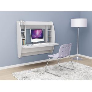 Prepac - White Floating Desk With Storage - WEHW-0200-1