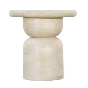 Primo International - Celeste 20 in. Oak White Wood Round Side Table - 64869