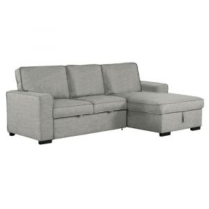 Primo International - Wren 95 in. Light Grey 2-piece Right Facing L Shaped Sleeper Sectional with Storage - 60079