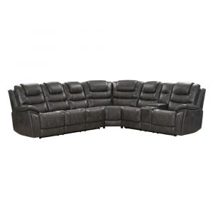 Pulaski - Contemporary Sectional Recliner w/ 2 Recliners in Outlaw Steel - A849-1221-K2