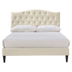 Pulaski - Arched, Diamond Tufted Upholstered Full Platform Bed in Beige - DS-D335-287-416_CLOSEOUT