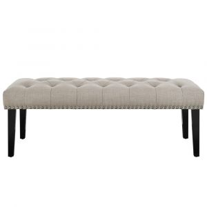 Pulaski - Beige Diamond Button Tufted Upholstered Bed Bench - DS-D107004-619A