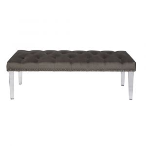 Pulaski - Button Tufted Upholstered Bed Bench in Luxor Flannel - DS-D107005-579