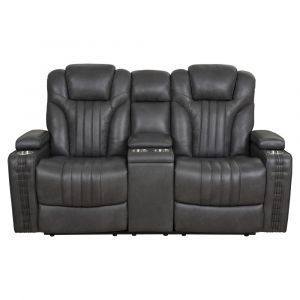 Pulaski - Contemporary Power Recliner Loveseat with Console and Cup Holders in Steamboat Gunmetal - A794UA-305-816