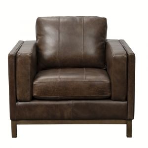 Pulaski - Drake Leather Accent Chair with Wooden Base in Brown - P906-682-1727
