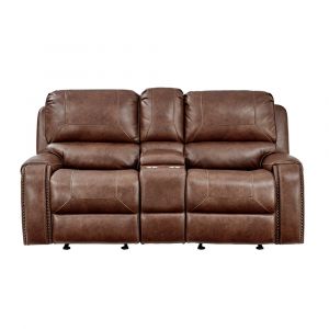 Pulaski - Glider Recliner Loveseat with Storage and Charging Station in Mesquite Brown - A498-302-654