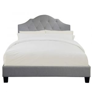Pulaski - King All-In-One Scalloped Tufted Upholstered Bed in Dupree Mist - DS-2015-291-499