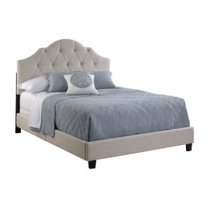 Pulaski - King All-In-One Scalloped Tufted Upholstered Bed in Romantica Linen - DS-2015-291_CLOSEOUT