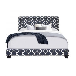 Pulaski - Marine Quatrefoil Upholstered King Bed with Nail Head Trim - DS-A123-291-292_CLOSEOUT
