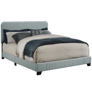 Pulaski - Mid-Century All-in-One Queen Bed with Channeled Headboard & Footboard in Dupree Delft_CLOSEOUT
