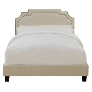 Pulaski - Nailhead Marquee Upholstered Full Bed in Beige Linen - DS-D004-289-485_CLOSEOUT