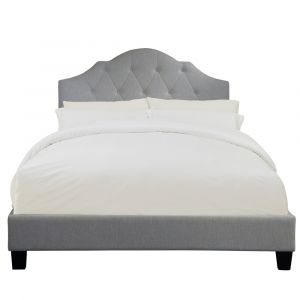 Pulaski - Queen All In One Scalloped Tufted Upholstered Bed In Dupree Mist - DS-2015-290-499_CLOSEOUT