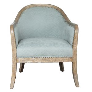 Pulaski - Quilted Blue Wood Frame Accent Chair - DS-D153-701-699