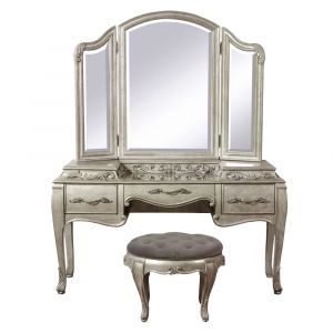 Pulaski - Rhianna 3 Drawer Vanity with Mirror and Stool - 788-BR-K13 - CLOSEOUT