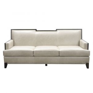 Pulaski - Taylor Leather Upholstered Sofa with Dark Wood Trim - P938-680-1787