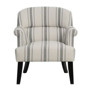 Pulaski - Upholstered Roll Arm Accent Chair in Cambridge Black Stripe - DS-2524-900-1