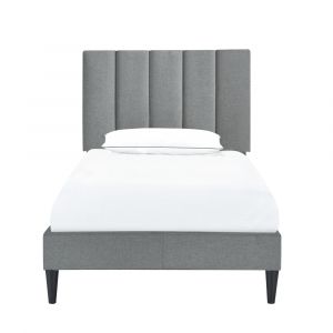 Pulaski - Vertically Channeled Twin Upholstered Platform Bed in Gray - DS-D394-286A