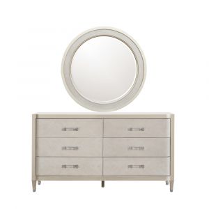 Pulaski - Zoey 6 Drawer Dresser with Round Beveled Mirror - P344-BR-K7
