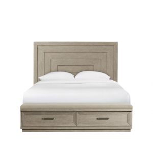 Riverside Furniture - Cascade Queen Panel Storage Bed in Dovetail - 73470_73473_73479