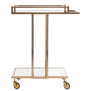 Safavieh - Capri 2 Tier Bar Cart - Gold - Mirror - BCT8003A
