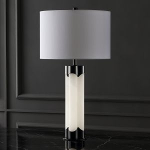 Safavieh - Chavez Alabaster Table Lamp - White - Black - CTL1038C