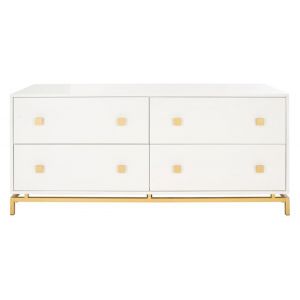 Safavieh - Couture - Claudette 4 Drawer Dresser - White - Gold - SFV2123A