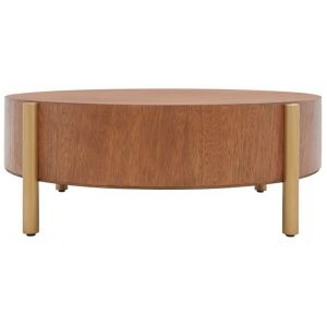 Safavieh - Diangela Round Coffee Table - Natural - Gold - COF6605A
