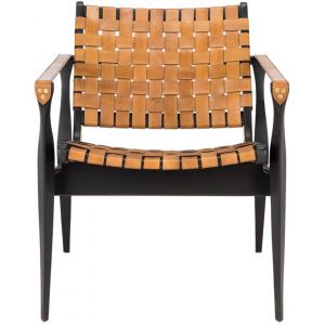 Safavieh - Couture - Dilan Safari Chair - Black - Brown - SFV9005D