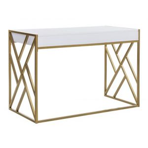 Safavieh - Elaine 1 Drawer Desk - White - Gold - DSK2201A