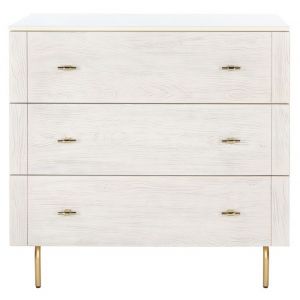 Safavieh - Genevieve 3 Drawer Dresser - Cream - White Washed - DRS5000E