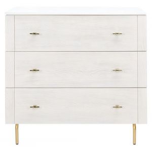 Safavieh - Genevieve 3 Drawer Dresser - White - White Washed - DRS5000D