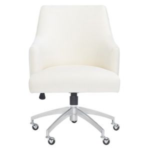 Safavieh - Kaisley Puckered Office Chair - Cream - Silver - OCH1300B