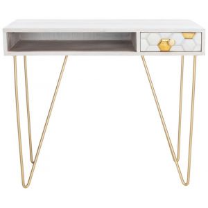Safavieh - Raveena Desk - White Washed - Brass - DSK9002C
