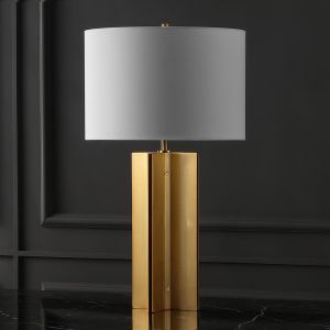 Safavieh - Couture - Rollins Square Metal Table Lamp - Gold - White - CTL1026A