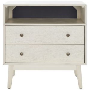 Safavieh - Scully 2 Drawer 1 Shelf Chest - White Washed - Antique Gold - CHS6416A